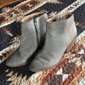 Sofft Tilton Gray Suede Ankle Booties